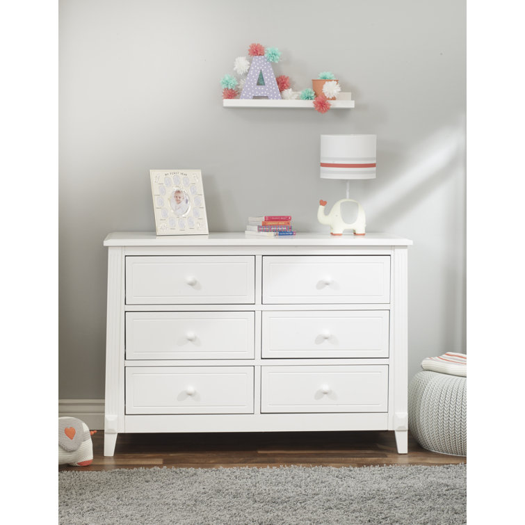 Berkley Classic White Double Dresser with Spacious Dovetail Drawers for Nursery