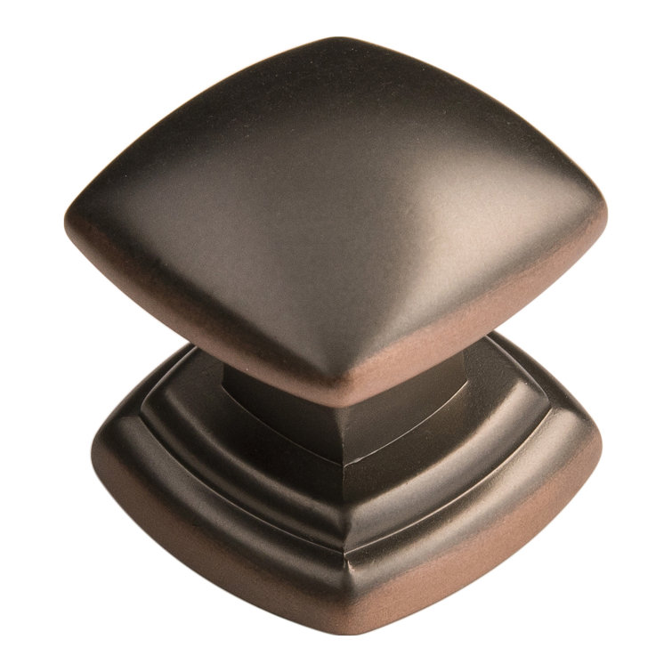 Oil-Rubbed Bronze Square Modern Cabinet Knob with Mounting Hardware