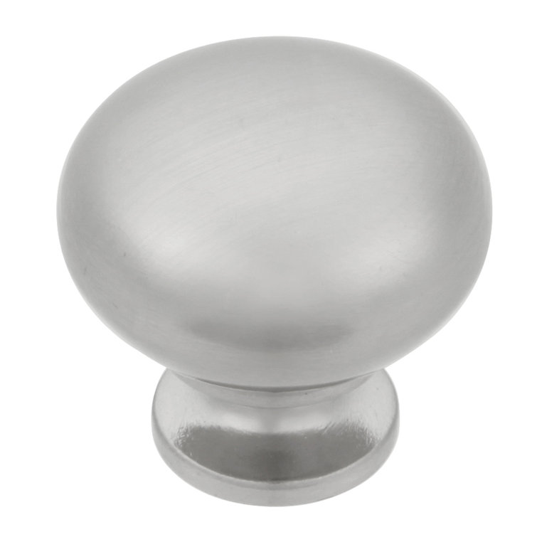 Brushed Nickel Round Mushroom Cabinet Knob 1-1/4 Inch