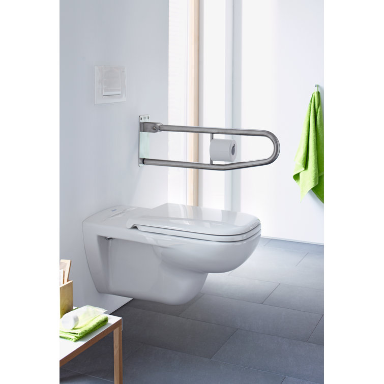 White Wall Mounted Dual Flush Elongated Toilet Bowl