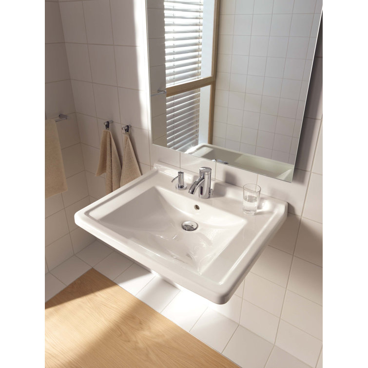 Starck 3 Modern Ceramic 23.625" Wall-Mount Bathroom Sink