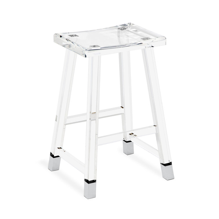 Elegant Nickel and Acrylic 27" Counter Stool