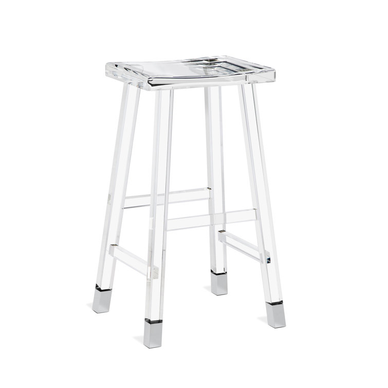 Elegant Nickel and Acrylic 27" Counter Stool