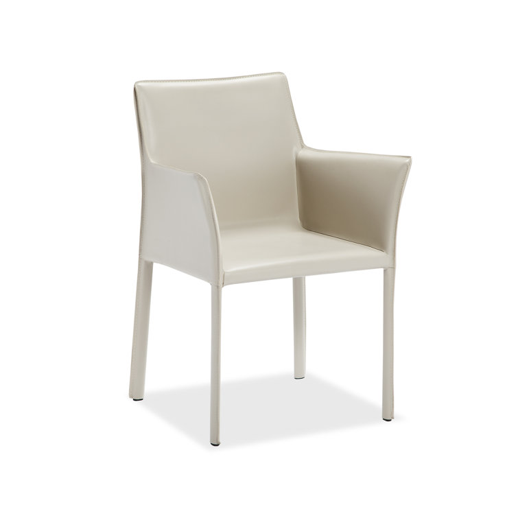 Mediterranean Sand Faux Leather & Metal Armchair 23" x 34"