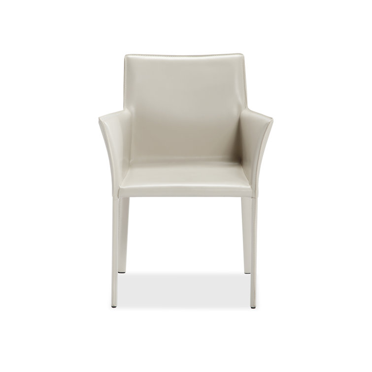 Mediterranean Sand Faux Leather & Metal Armchair 23" x 34"