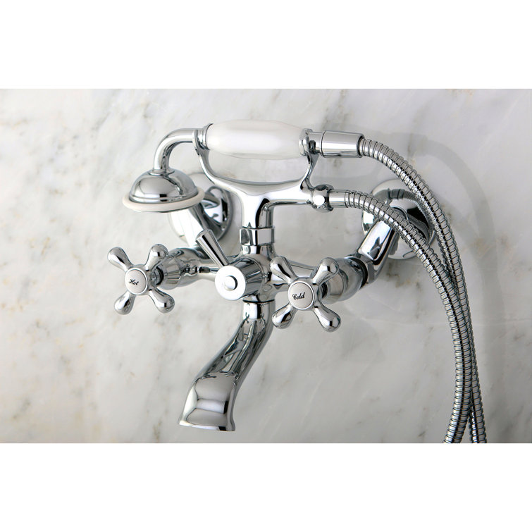 Victorian Elegance Polished Chrome Clawfoot Tub Faucet with Handshower