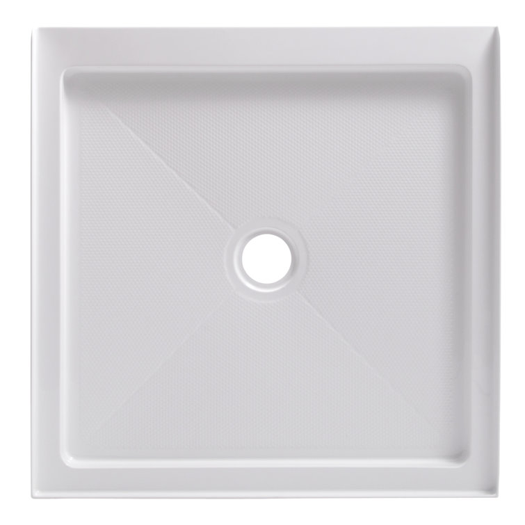 32'' White Acrylic Square Single Threshold Shower Base
