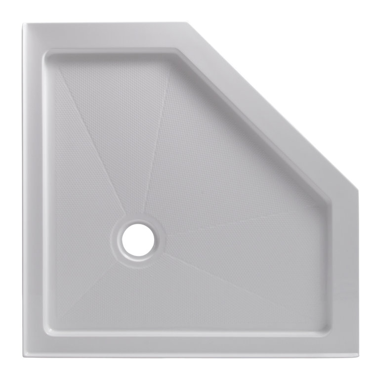 36'' White Acrylic Neo-Angle Shower Base with Center Drain