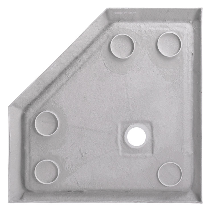 36'' White Acrylic Neo-Angle Shower Base with Center Drain