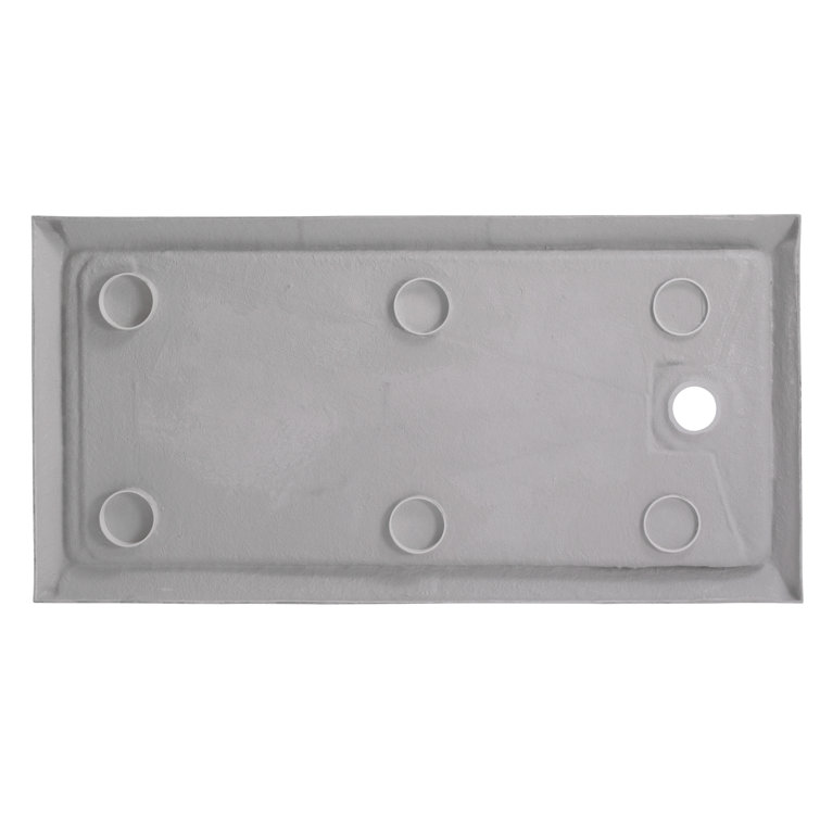 60'' White Acrylic Rectangular Shower Base with Right Drain