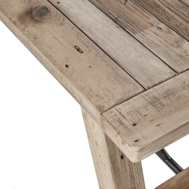 Natural Acacia Wood Dining Bench with Chunky Legs