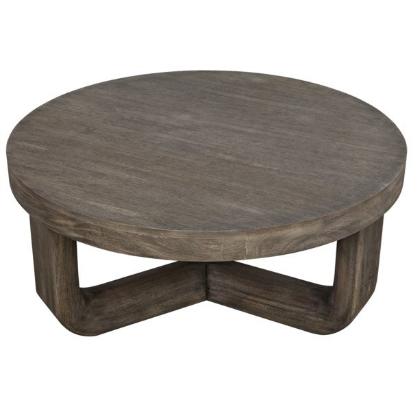 Distressed Grey Mahogany 40" Round Coffee Table