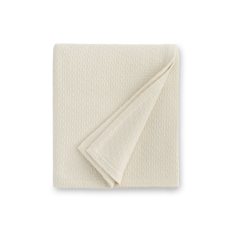 Portuguese Ivory Cotton Full/Queen Woven Blanket
