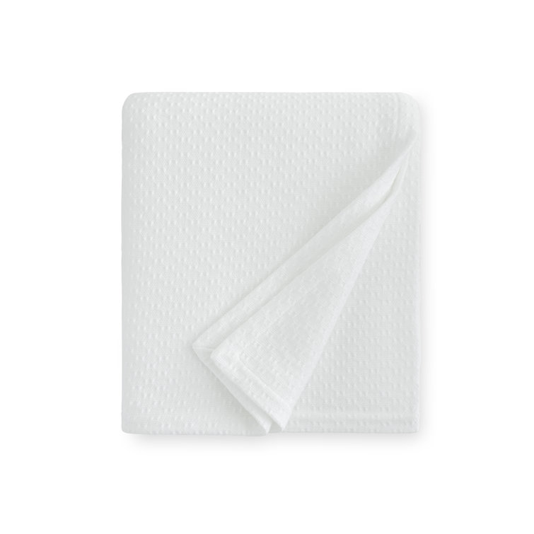 Corino Marine-Inspired White Cotton Full/Queen Blanket
