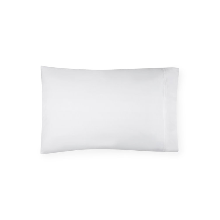 White Cotton Satin Embroidered Standard Pillowcase