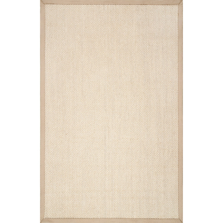 Chino Tan Sisal and Cotton Non-slip Rectangular Area Rug 8' x 10'