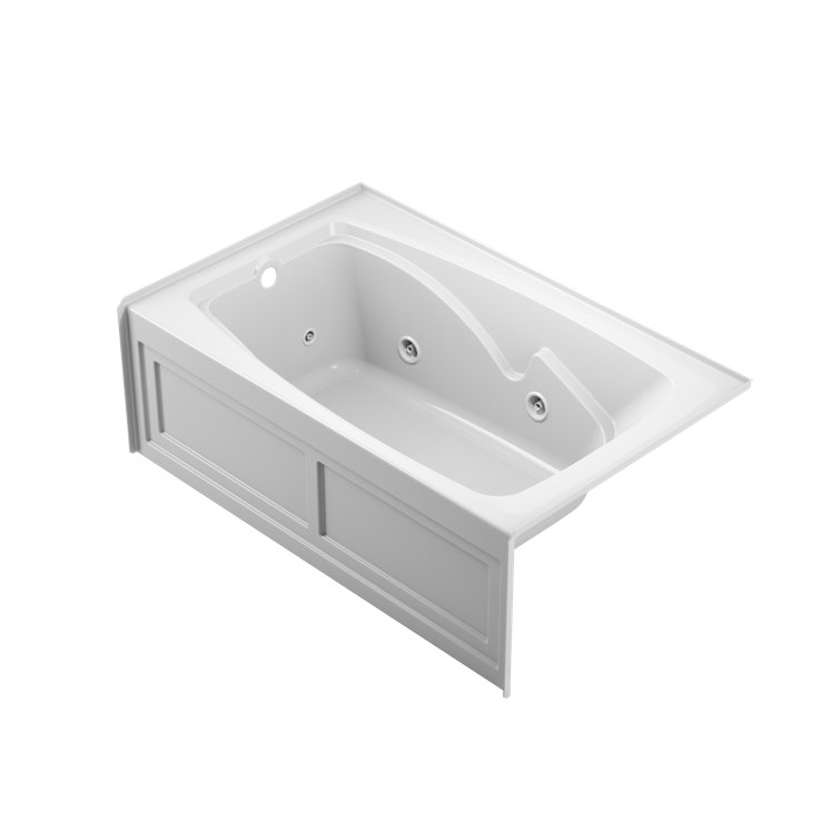 Cetra 60" White Acrylic Alcove Whirlpool Bathtub