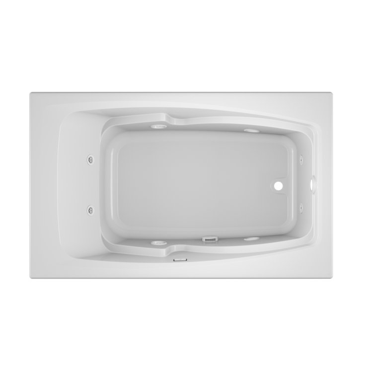 Cetra 60" x 36" White Acrylic Drop-In Whirlpool Tub