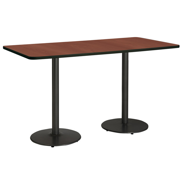 Graphite Nebula Rectangular Pedestal Breakroom Table
