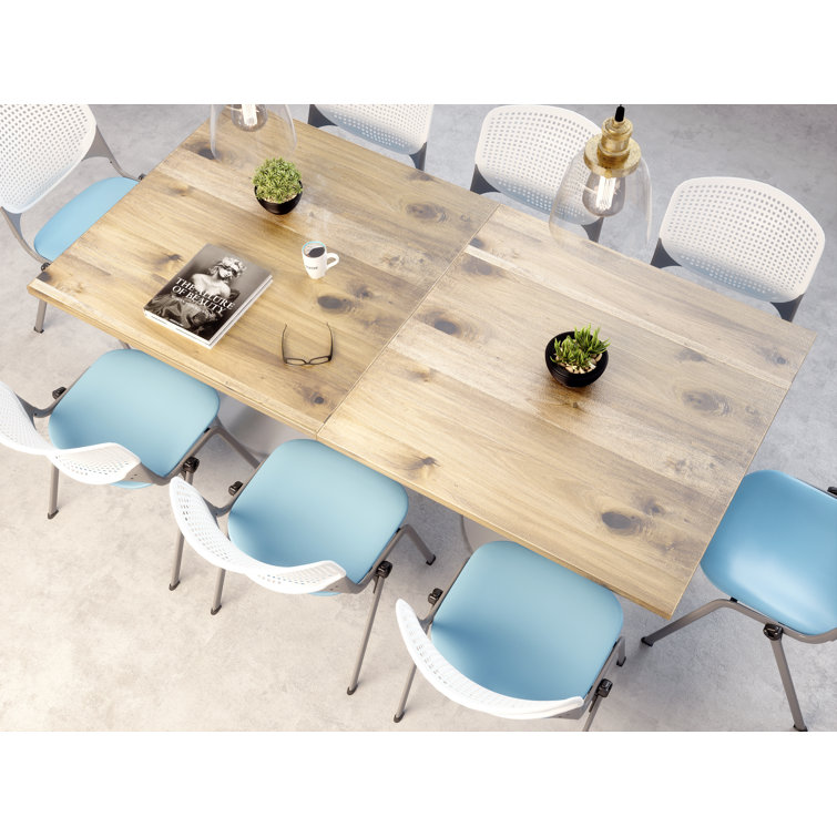 Urban Loft 42" Square Reclaimed Wood Bar Table with Steel Base