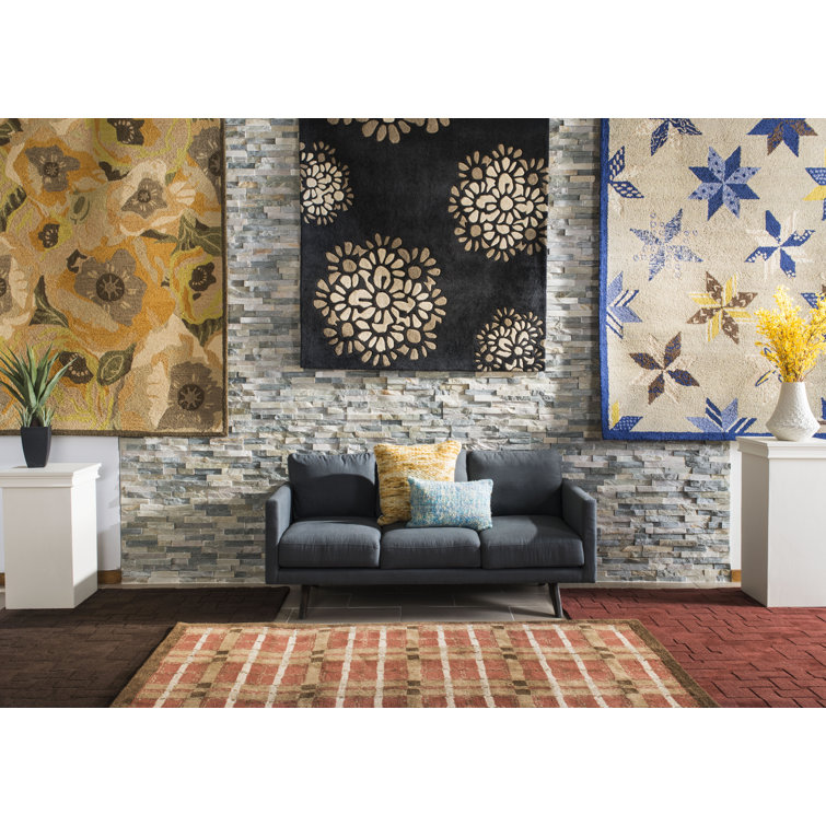 Bloomfield Handmade Tufted Wool Floral Blue Rug 8' x 10'