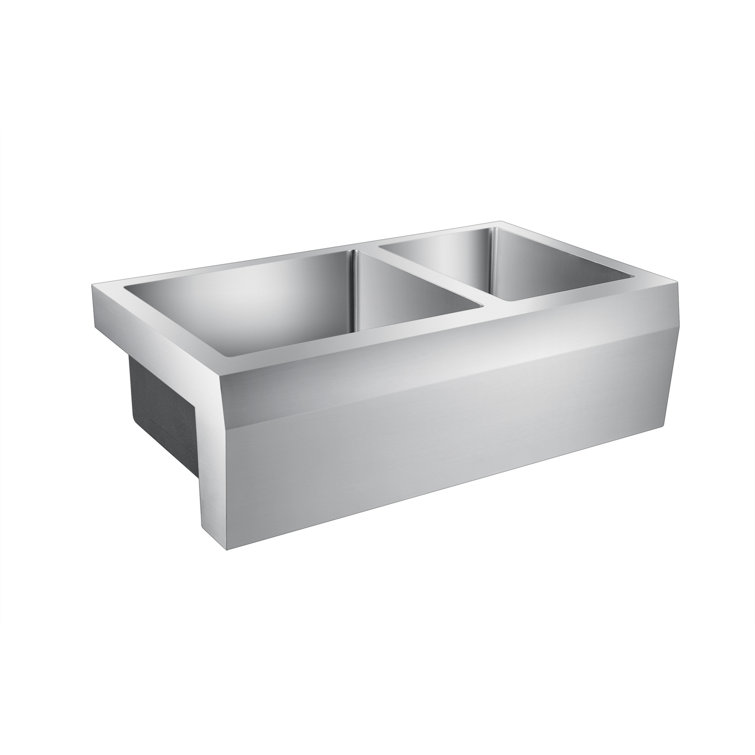 Corazon 33'' Stainless Steel Double Bowl Farmhouse Sink