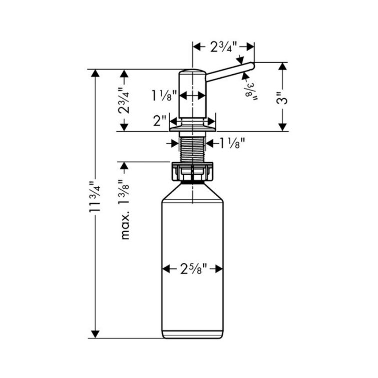 Modern Steel Optik 16 oz Contemporary Soap Dispenser