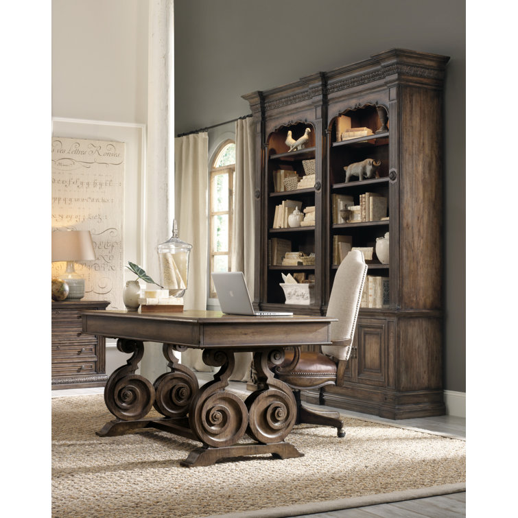 Traditional Walnut 3-Drawer Home Office Desk