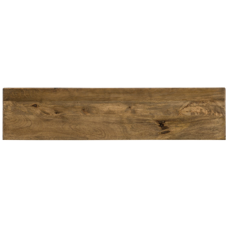 Transitional Serramonte 69" Medium Brown Wood Media Console with Cabinet