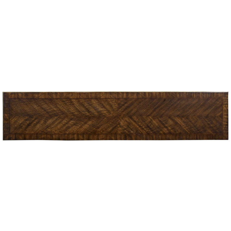 Transitional Brown Gold Wood Demilune Console Table with Storage