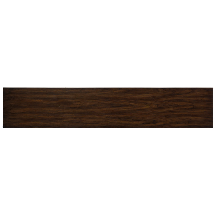 Brown and Gold Rectangular Wood Metal Console Table