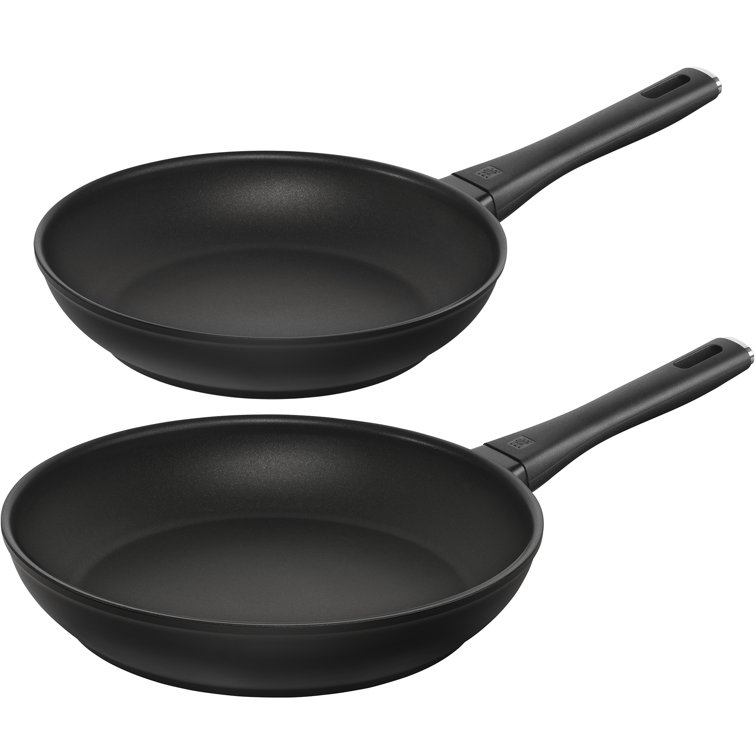 Matte Black 12" Aluminum Nonstick Round Fry Pan