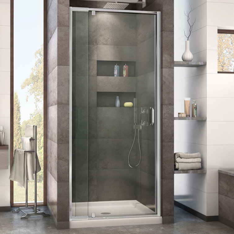 Flex 36" x 74.75" Chrome Frameless Pivot Shower Kit