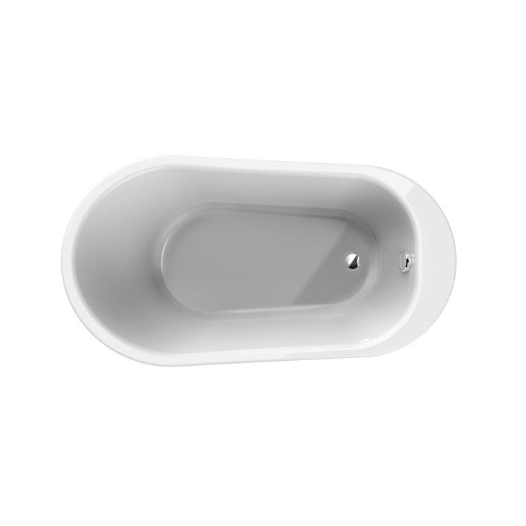 Piccolo 59" White Acrylic Freestanding Soaking Bathtub