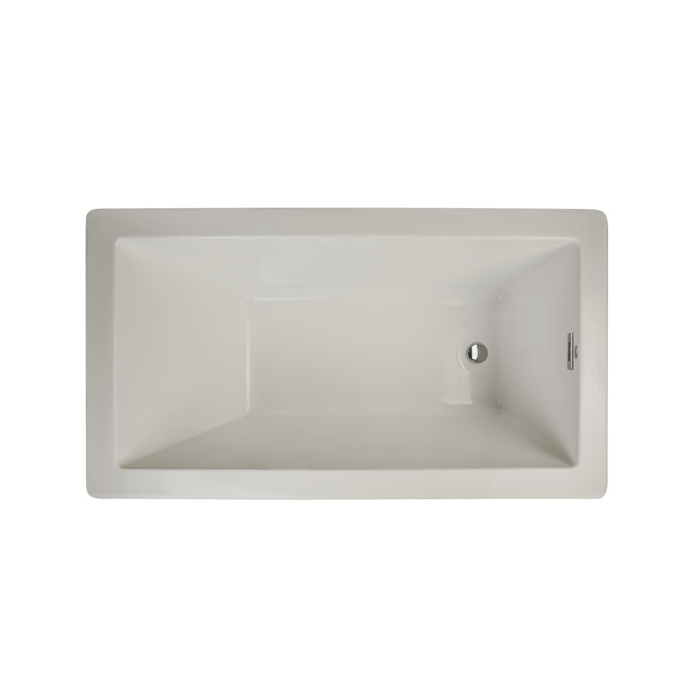 Elara 66" White Acrylic Drop-In Soaking Bathtub