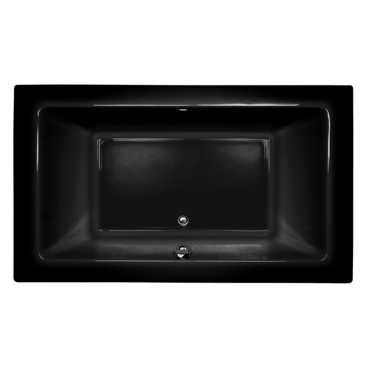Sia 66" x 36" Black Acrylic Rectangular Drop-in Soaking Bathtub