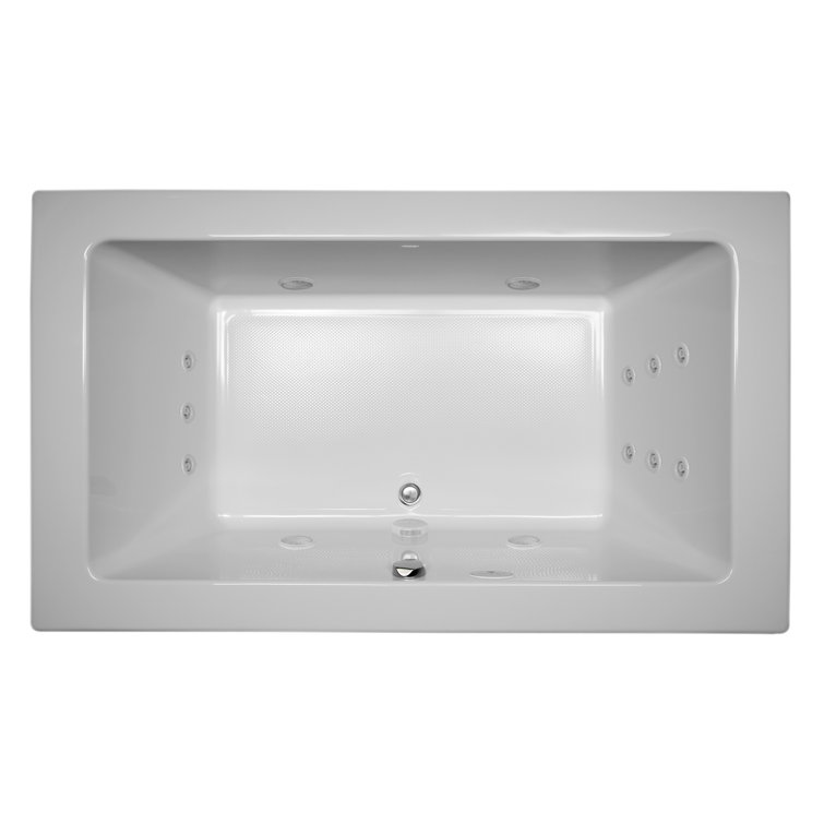 Sia 66" White Acrylic Drop-In Whirlpool Bathtub with Jets