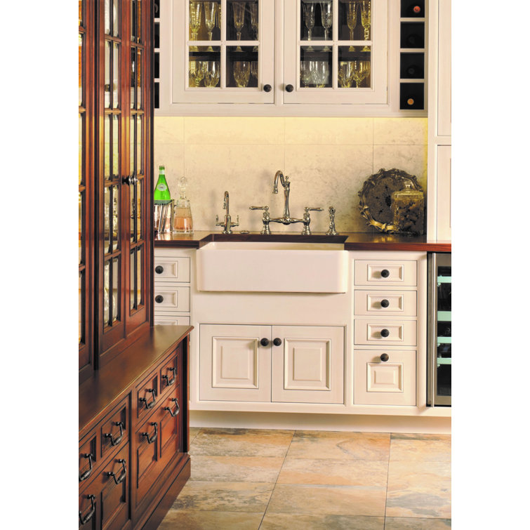 36" White Fireclay Farmhouse Apron Front Kitchen Sink