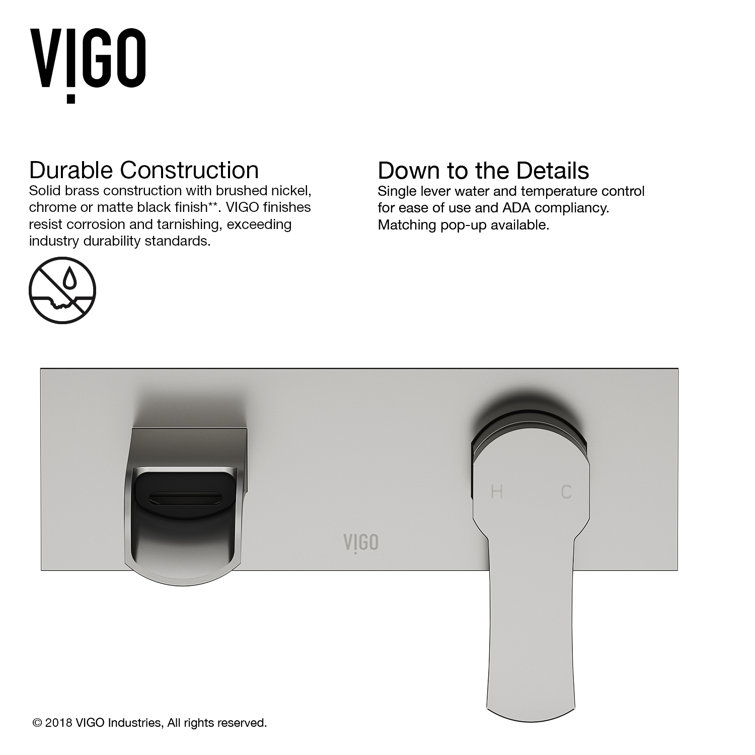 Cornelius 9 7/8" Black and Nickel Modern Wall Mounted Faucet