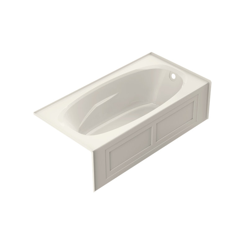 Amiga 72" x 36" Oyster Acrylic Alcove Soaking Bathtub