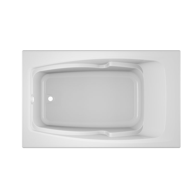 Cetra 60" x 36" White Acrylic Drop-In Soaking Bathtub
