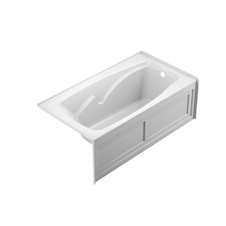 Cetra 60" x 32" White Acrylic Drop-In Soaking Bathtub
