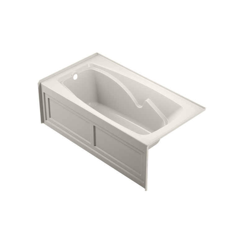 Cetra 60" White Acrylic Rectangular Alcove Bathtub