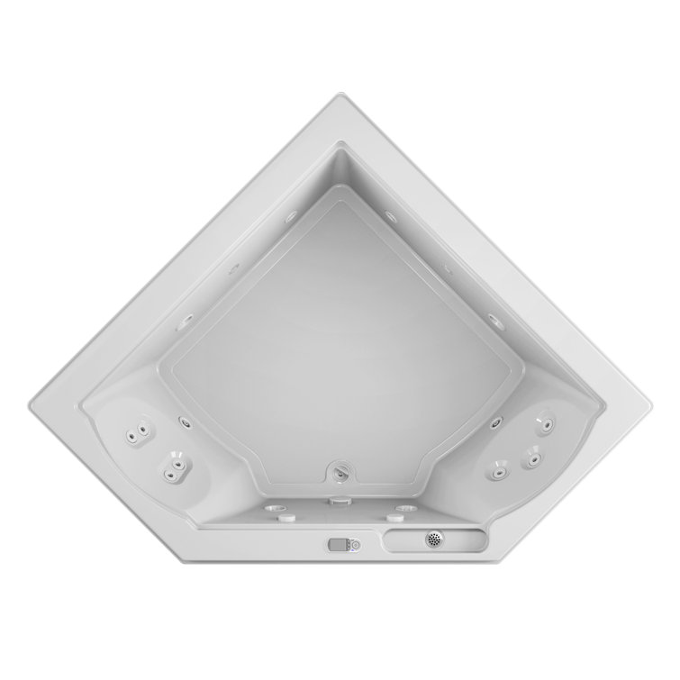 Fuzion 66" White Acrylic Corner Whirlpool Bathtub