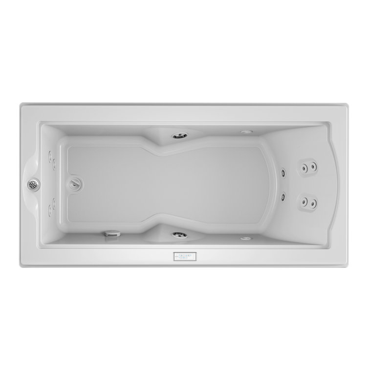 Fuzion White Acrylic Drop-In Whirlpool Tub with Jets