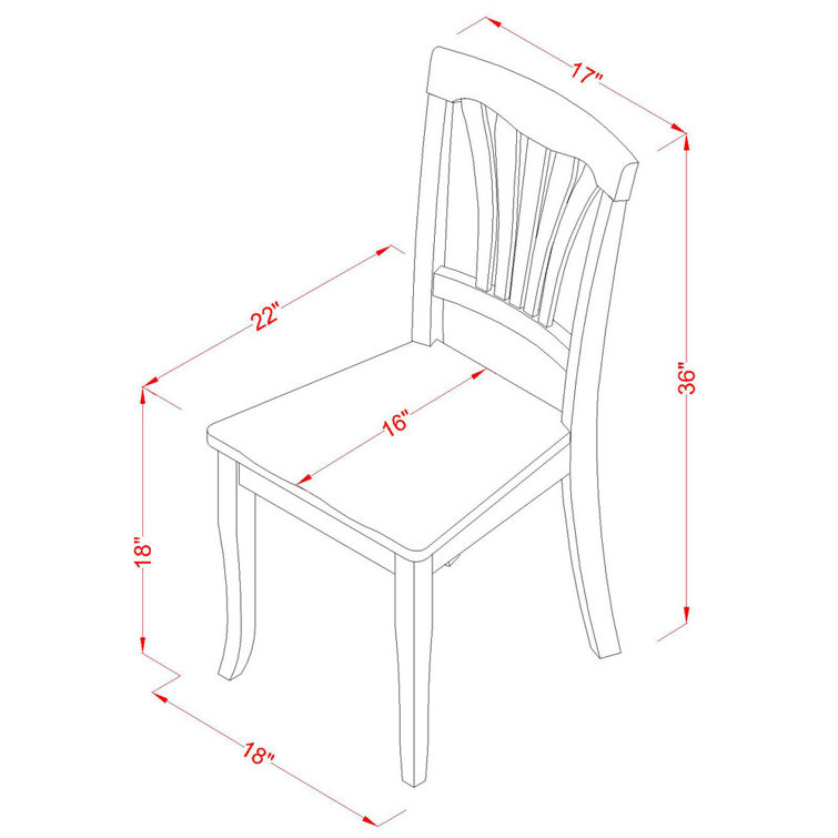 Black and Cherry Solid Wood Slat Back Side Chair Set