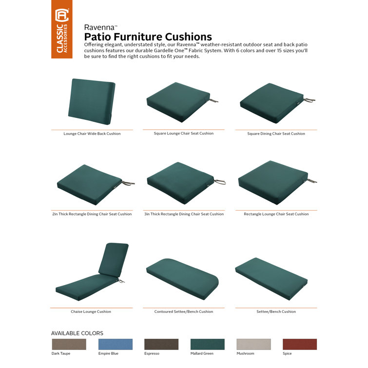 Mallard Green Polyester Outdoor Bench Cushion Cover