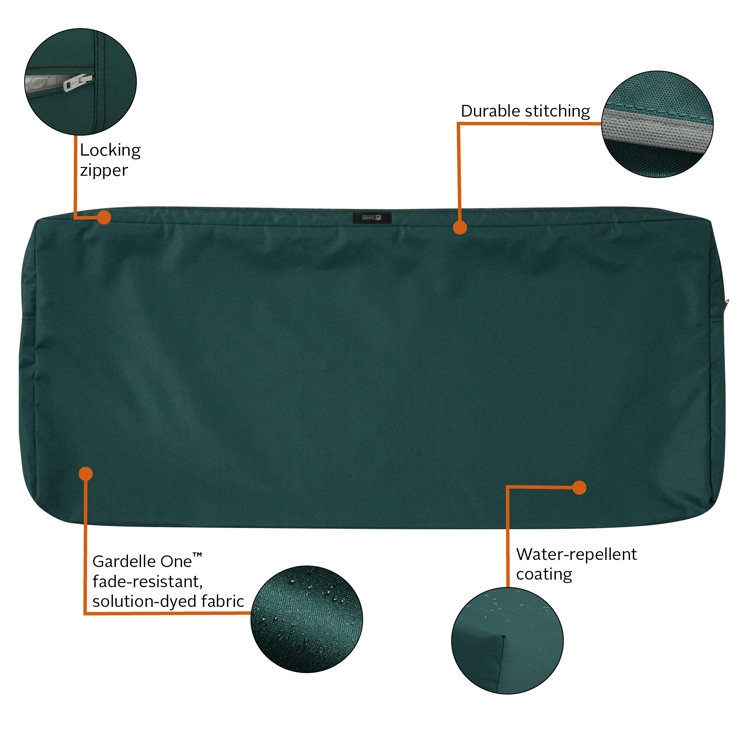 Mallard Green Polyester Outdoor Bench Cushion Cover