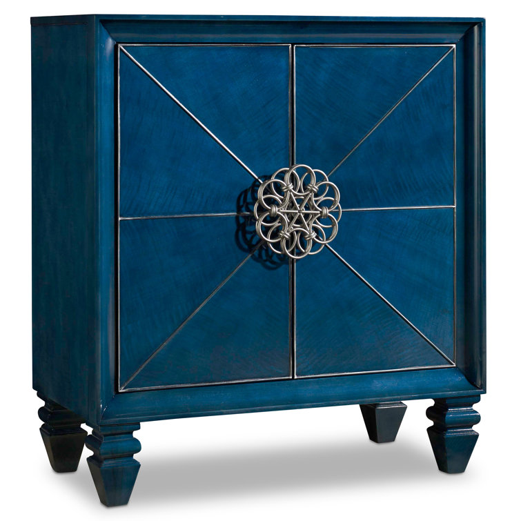 Melange 36" Blue Solid Wood Transitional Chest