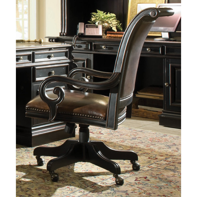 Telluride High Back Black Leather Swivel Task Chair